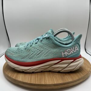 Hoka One One Womens Size 8 B Clifton 8 1119394 AEBL Blue Running Shoes Sneakers